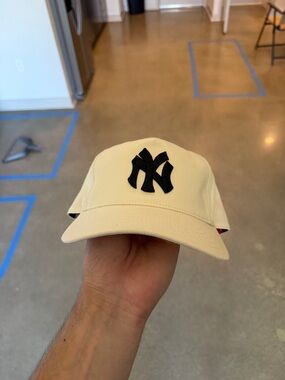 American Needle Cream Baseball Cap with Black Sweatband